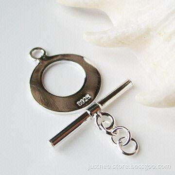 Solid 925 sterling silver OT toggle necklace clasps